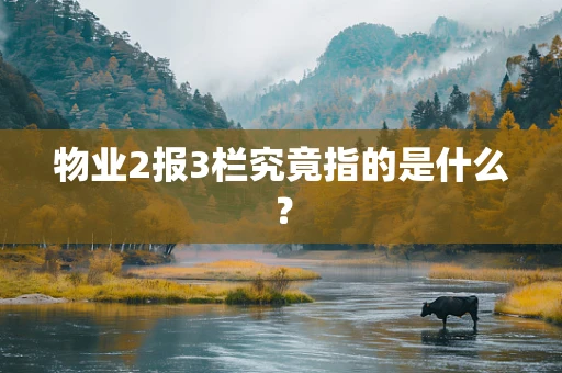 物业2报3栏究竟指的是什么？