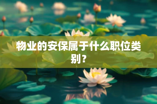 物业的安保属于什么职位类别？