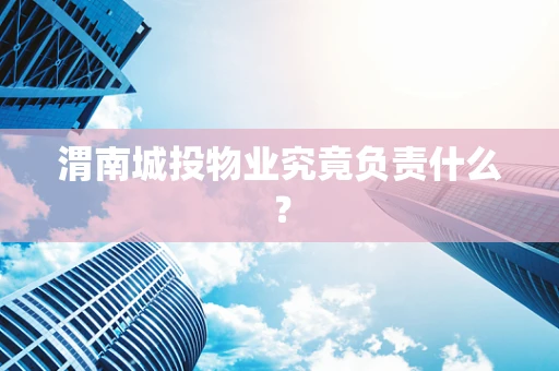 渭南城投物业究竟负责什么？