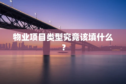 物业项目类型究竟该填什么？