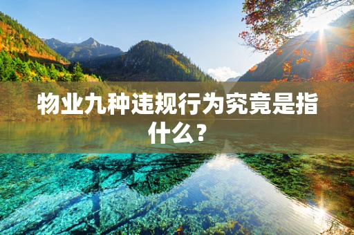 物业九种违规行为究竟是指什么？