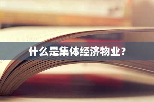 什么是集体经济物业？
