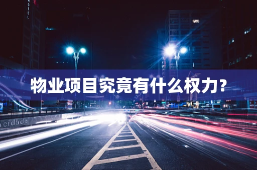 物业项目究竟有什么权力？