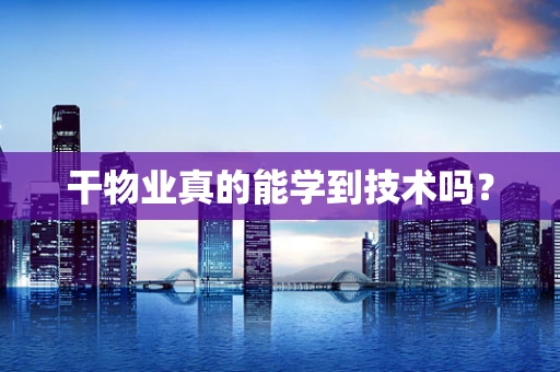 干物业真的能学到技术吗？