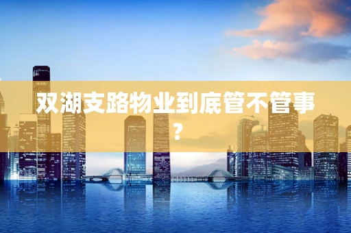 双湖支路物业到底管不管事？