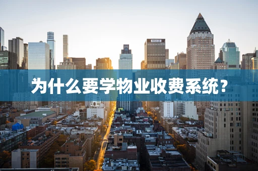 为什么要学物业收费系统？