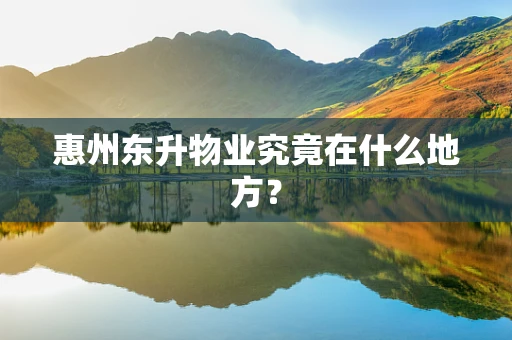 惠州东升物业究竟在什么地方？