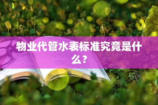物业代管水表标准究竟是什么？