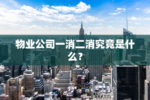 物业公司一消二消究竟是什么？