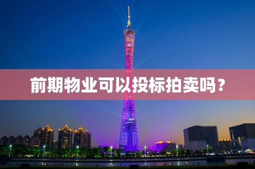 前期物业可以投标拍卖吗？