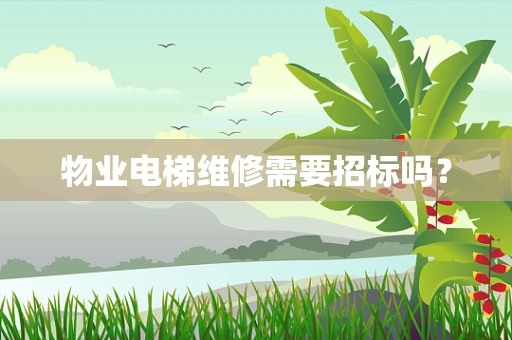 物业电梯维修需要招标吗？