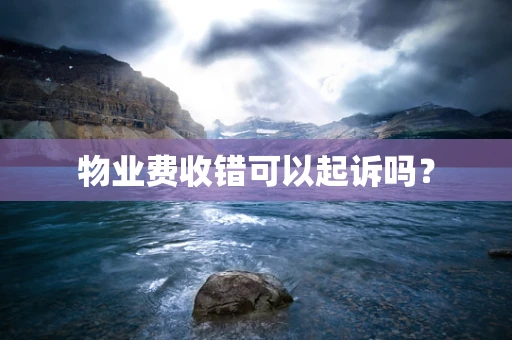 物业费收错可以起诉吗？