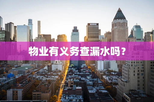物业有义务查漏水吗？