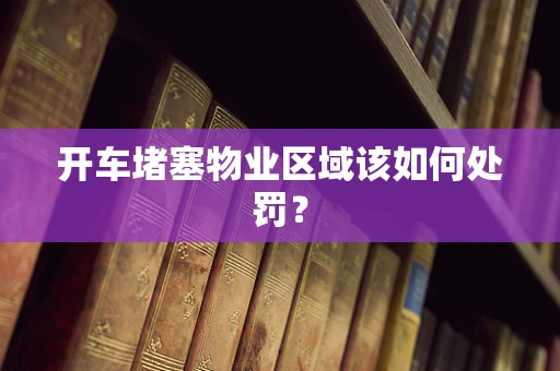 开车堵塞物业区域该如何处罚？