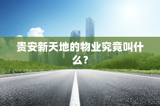 贵安新天地的物业究竟叫什么？