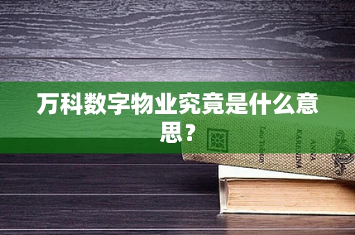 万科数字物业究竟是什么意思？