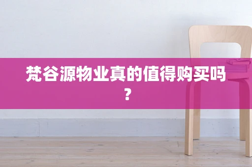 梵谷源物业真的值得购买吗？
