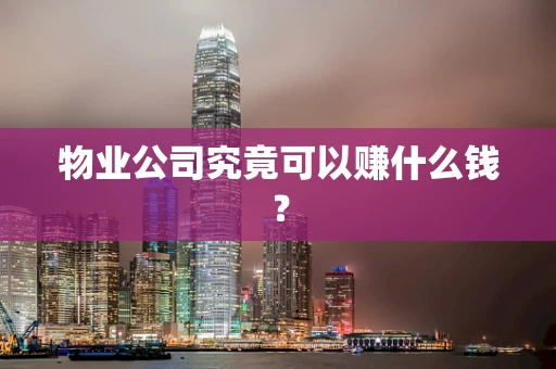 物业公司究竟可以赚什么钱？