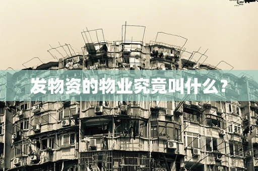 发物资的物业究竟叫什么？