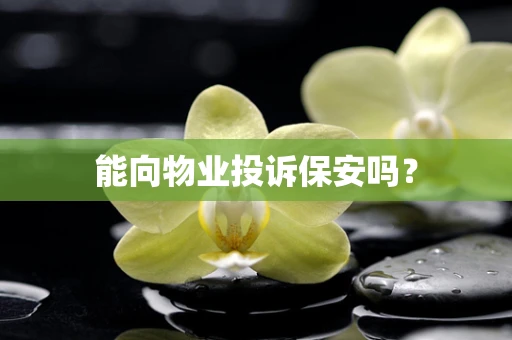 能向物业投诉保安吗？