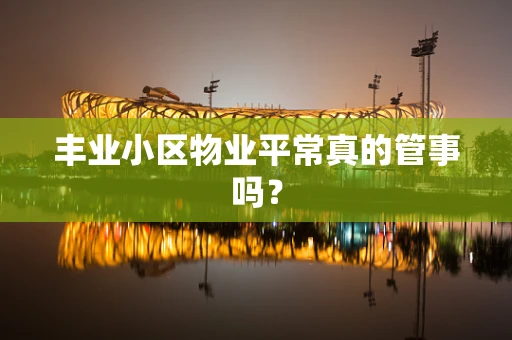 丰业小区物业平常真的管事吗？
