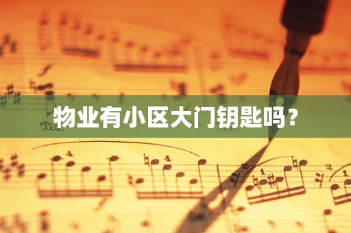 物业有小区大门钥匙吗？