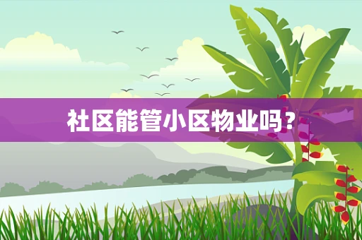 社区能管小区物业吗？
