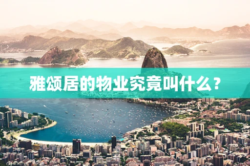 雅颂居的物业究竟叫什么？