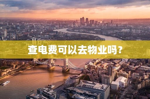 查电费可以去物业吗？
